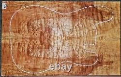 Spalted Flame Curly Maple Wood 6390 Luthier Guitar Top Set 23.5 x 15 x. 375