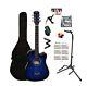 Spear & Shield 38 Blue Acoustic Guitar For Beginners And Children Full Package