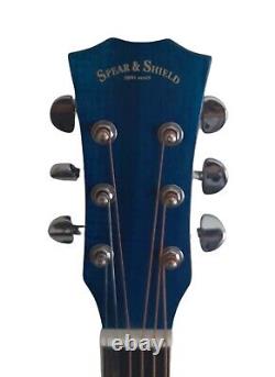 Spear & Shield 38 Blue Acoustic Guitar for Beginners and Children Full Package