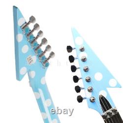 Special White Dot Flying Shaped Electric Guitar FR Bridge Blue Body Finished