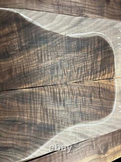 Super fiddleback figured walnut tonewood guitar luthier set back sides