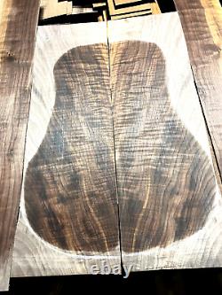 Super fiddleback figured walnut tonewood guitar luthier set back sides