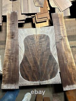 Super fiddleback figured walnut tonewood guitar luthier set back sides