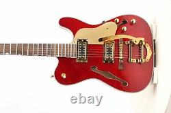 TL Electric Guitar F Hole Semi Hollow Body Gold Hardware Set In Joint Red Color