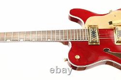 TL Electric Guitar F Hole Semi Hollow Body Gold Hardware Set In Joint Red Color