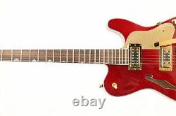 TL Electric Guitar F Hole Semi Hollow Body Gold Hardware Set In Joint Red Color