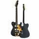 Tl Electric Guitar F Hole Semi Hollow Body Set In Joint Gold Hardware Black