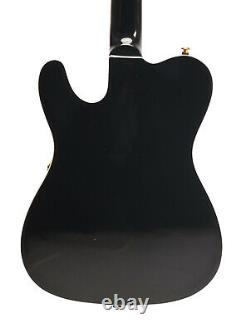 TL Electric Guitar F Hole Semi Hollow Body Set In Joint Gold Hardware Black