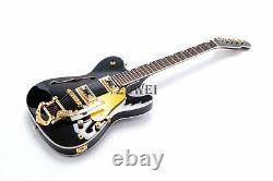 TL Electric Guitar Semi Hollow Body Set In Joint Black Archtop Gold Hardware