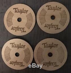 Taylor Guitars Coasters Set (4) Wooden Acoustic Guitar Holes! NEW