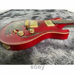 Unbranded Custom 6 Strings Electric Guitar Gold Hardware Evil Dragon Pattern Red