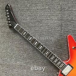 Unbranded Explorer Electric Guitar Cherry Sunburst Flame Maple Top Set In Joint