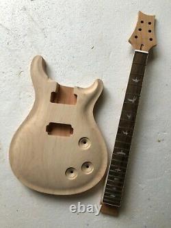 Unfinished 1 set guitar neck & body PRS style electric guitar kit DIY part 24.75
