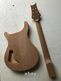 Unfinished 1 set guitar neck & body PRS style electric guitar kit DIY part 24.75