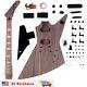 Unfinished Diy Electric Guitar Kit Exp Type Zebrawood Body Free Shipping