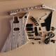 Unfinished Electric Guitar Ex Build Kits Zebra Wood Diy Parts Black Hardware Set