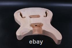 Unfinished Guitar Body Mahogany Maple Cap Set in Curved Top Semi Hollow Guitar