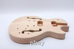 Unfinished Guitar Body Mahogany Maple Cap Set in Curved Top Semi Hollow LP Style