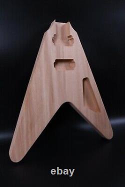Unfinished Guitar Body Mahogany Wood Diy Guitar project Flying V Set in Heel HH