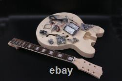 Unfinished Set Electric Guitar Simi-Hollow Body+Neck Diy Guitar Project