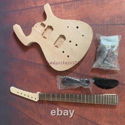 Unfinished Solid Body DIY Park Electric Guitar Mahogany Body Black Hardware Set
