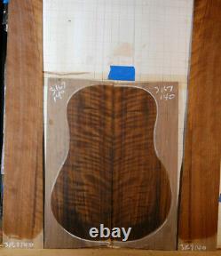 Very curly black walnut tonewood guitar luthier set back and sides