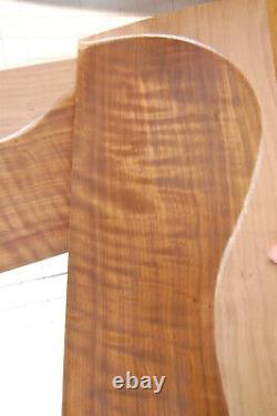 Very curly black walnut tonewood guitar luthier set back and sides