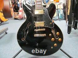 Vintage Reissue Series, Semi Hollow VSA500GBK Set neck, Gold, Gloss Black