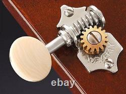 Waverly #4065 guitar tuner set, solid peghead, nickel, vintage ivoroid oval knob