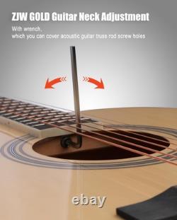 ZJW Gold 41 Acoustic Guitar For Adults Teens & Beginners. Complete Bundle & Bag