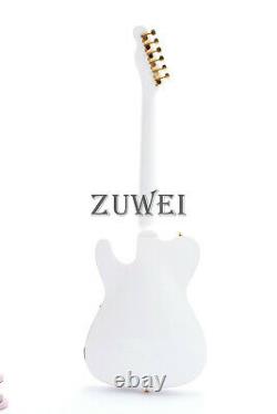 ZUWEI Semi Hollow Body TL Electric Guitar 6-String Gold Hardware Set In Joint
