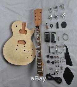 1 Set Diy Guitare Corps Et Manche Acajou Unfinished Guitare Électrique Kit