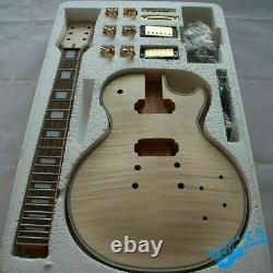 1 Set Diy Inachevé Guitar Neck And Body Pour Le Kit De Guitare De Style Lp Tout Le Matériel