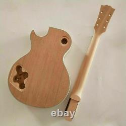 1 Set Diy Inachevé Guitar Neck And Body Pour Le Kit De Guitare De Style Lp Tout Le Matériel