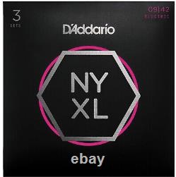 10 ensembles de cordes de guitare électrique D'Addario NYXL0942 NYXL0942-3P super légères