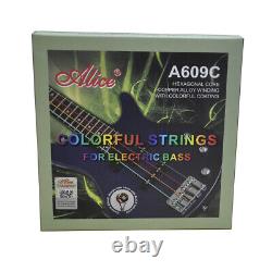10Ensembles de Cordes de Guitare Basse Électrique Colorées Alice en Alliage de Cuivre Enroulé GDAE A609C
