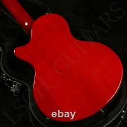 12 Cordes Semi Hollow Corps Guitare Électrique Style Fleur Inlay Orme Couleur Rouge
