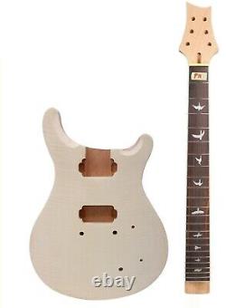 1set Guitar Kit Acajou Maple Guitar Neck Body Diy Electric Guitar Set In Bird