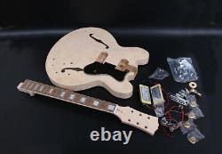 1set Guitar Kit Es335 Guitare Manche Guitar Body Unfinished Hollow With Hardwares