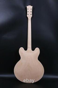 1set Guitar Kit Es335 Guitare Manche Guitar Body Unfinished Hollow With Hardwares