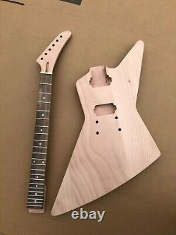 1set Guitare Kit Guitar Neck 22fret Guitar Body Banana Head Dot Inlay Set In Heel