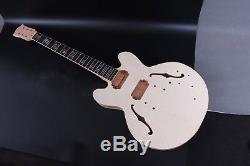 1set Guitare Kit Guitare Acajou Corps Guitare Cou 22fret Es335 Style Semi-creux