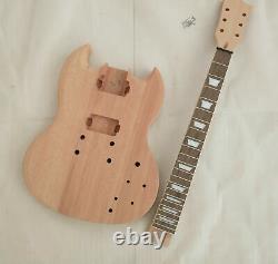1set Kit Guitare Électrique Cou 22fret 24.75 Sg Style Guitar Body Ahogany