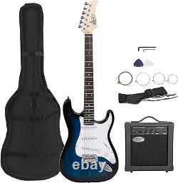 39 guitare électrique pleine grandeur avec amplificateur, étui et pack d'accessoires pour débutants.