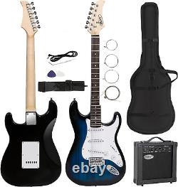 39 guitare électrique pleine grandeur avec amplificateur, étui et pack d'accessoires pour débutants.