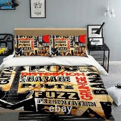 3d Black Guitar Zhua15 Casiers D'oreillers Lit Couvercle Couvercle Couvercle Queen King Zoe