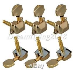 3l3r New Golden Semiclosed Guitars Tuning Chevilles Mécaniques Jeu De 6