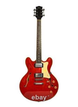 Alden Ad 133 Cerise Semi-acoustique Red Hollow Body Guitare Électrique Es-335 Style