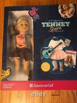 American Girl Tenney Grant Doll Set Book Spotlight Outfit Guitare Retraité Logan