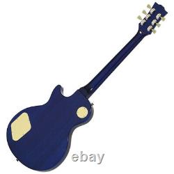 Blitz par Aria Guitare Electrique Les Paul See-Through Blue BLP-450 SBL avec Housse de Transport